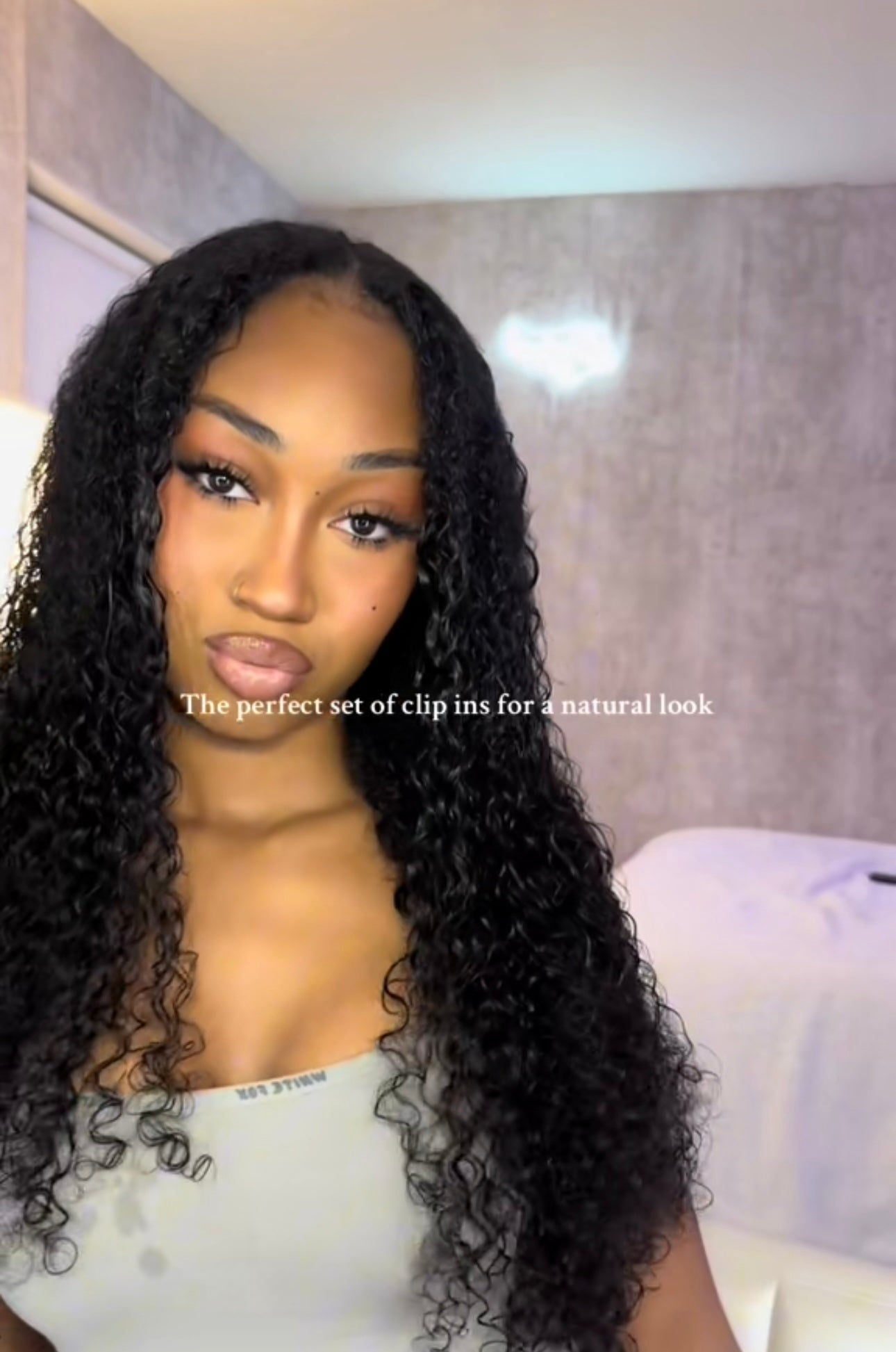 Two packs 26inch curly human hair clip ins
