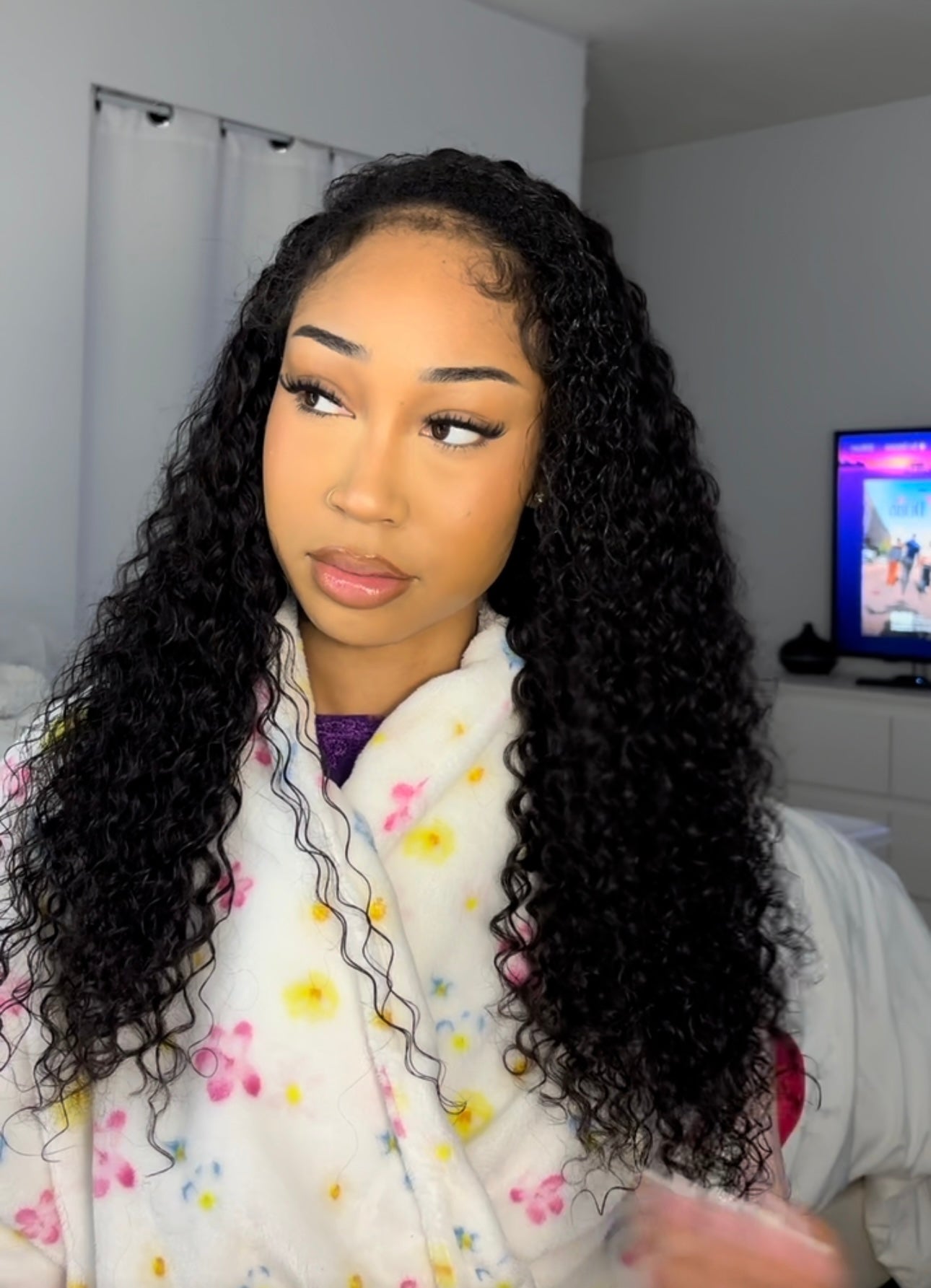 26inch curly human hair half wig