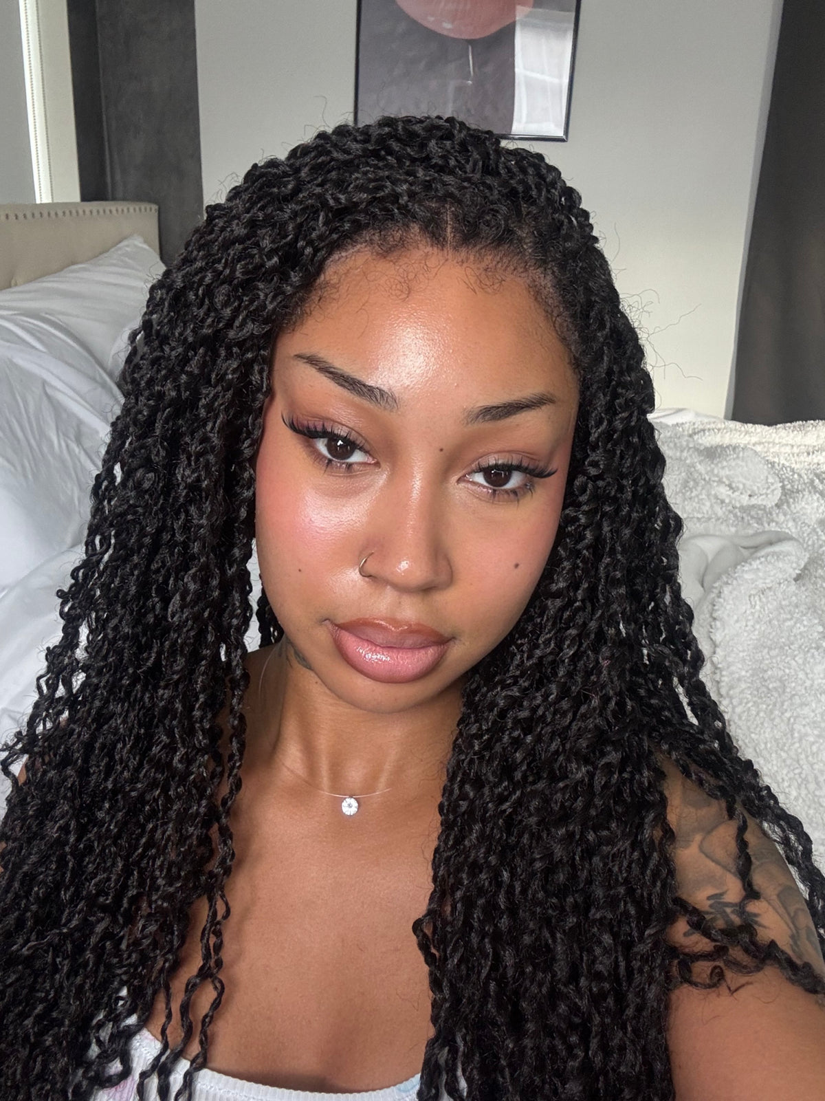 Glueless 28inch twists wig natural hairline