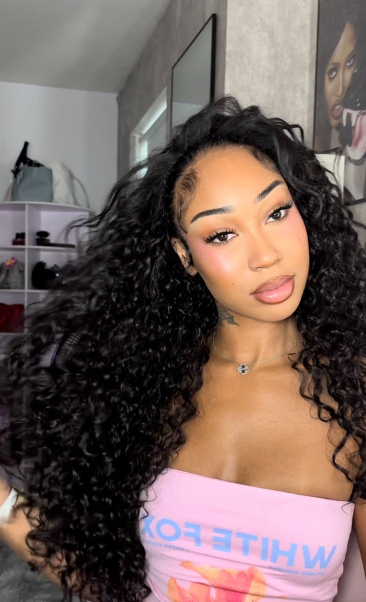 Curly half wig synthetic human blend