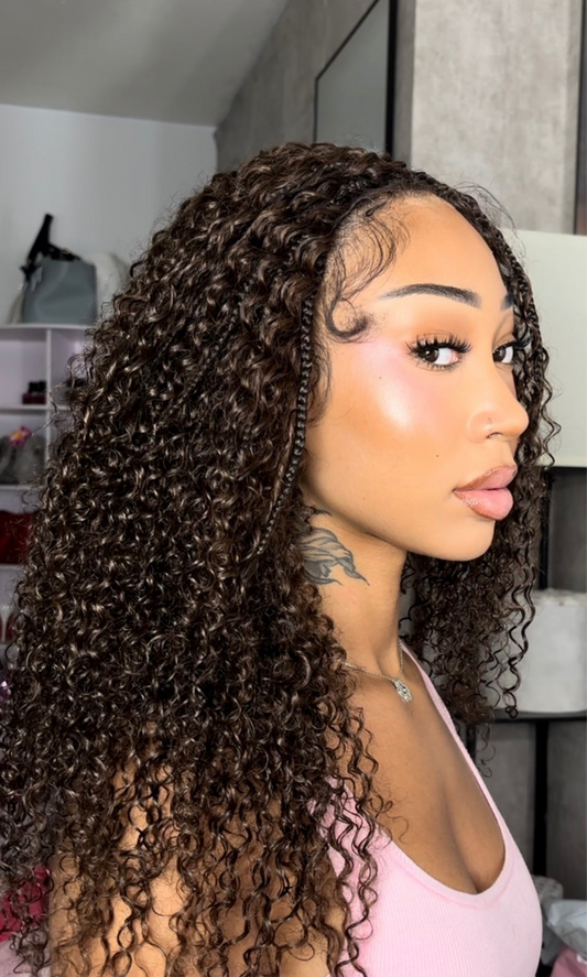 Boho brown braids (121 braids FULL) 360 human hair wig