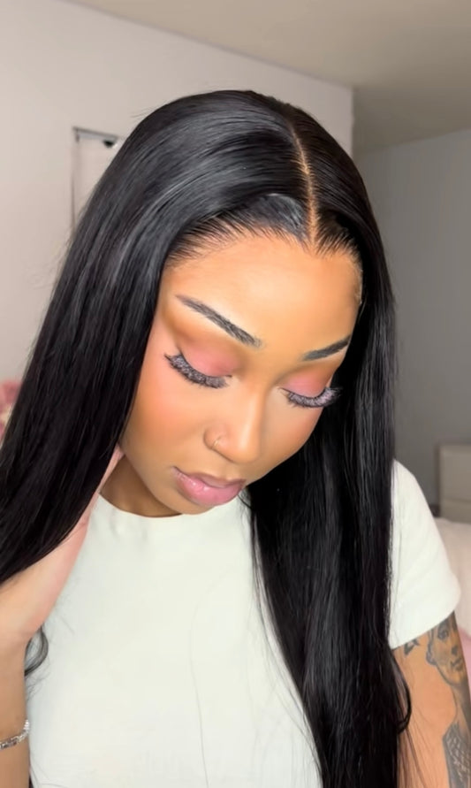 Custom natural hairline 26inch human hair wig