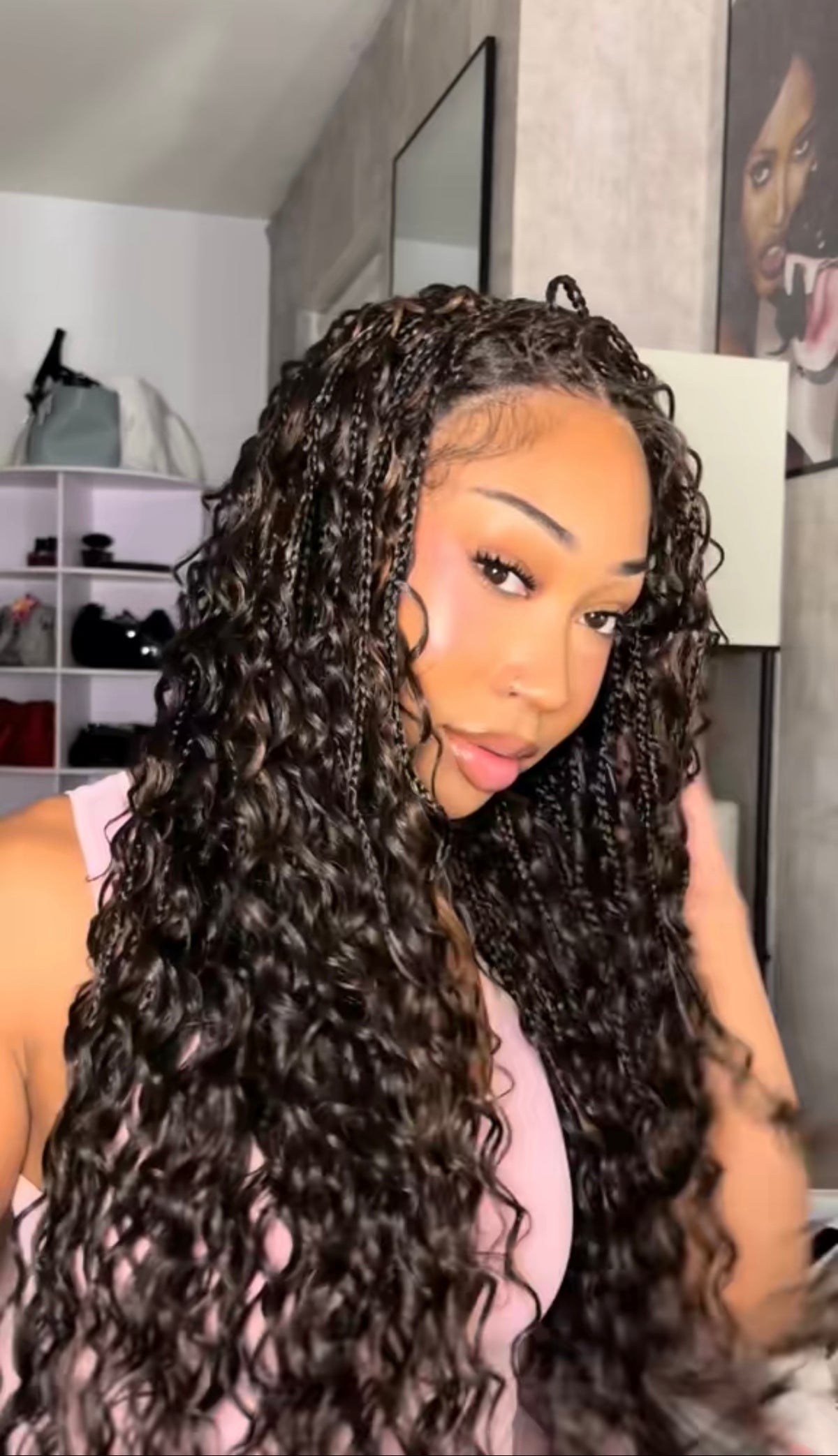 Synthetic boho braided 28 inch wig