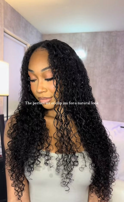 Two packs 26inch curly human hair clip ins