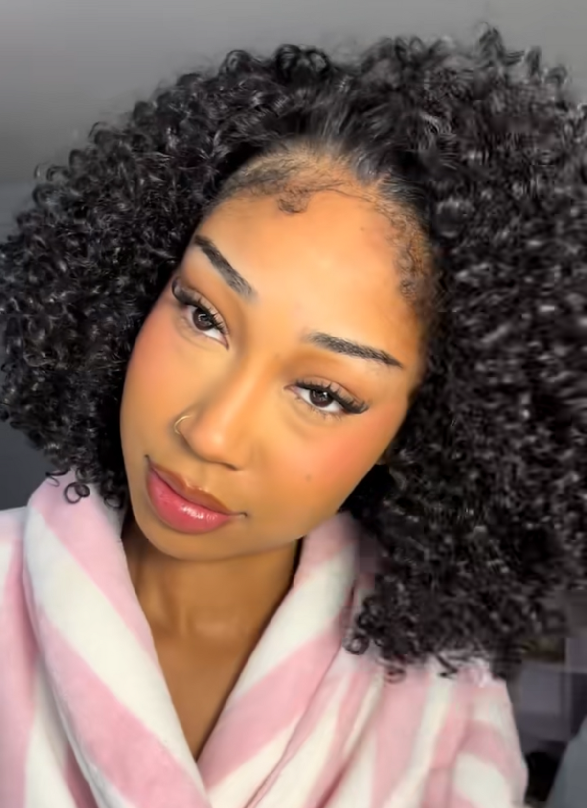 Synthetic curly bob wig