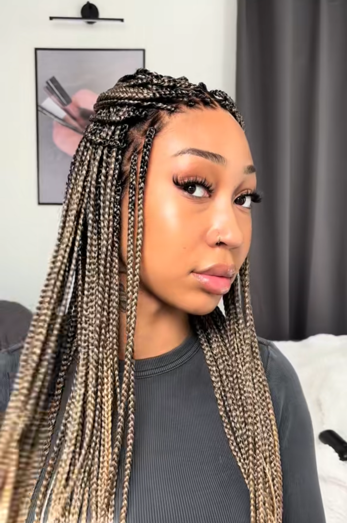 Braided highlight wig 360 lace