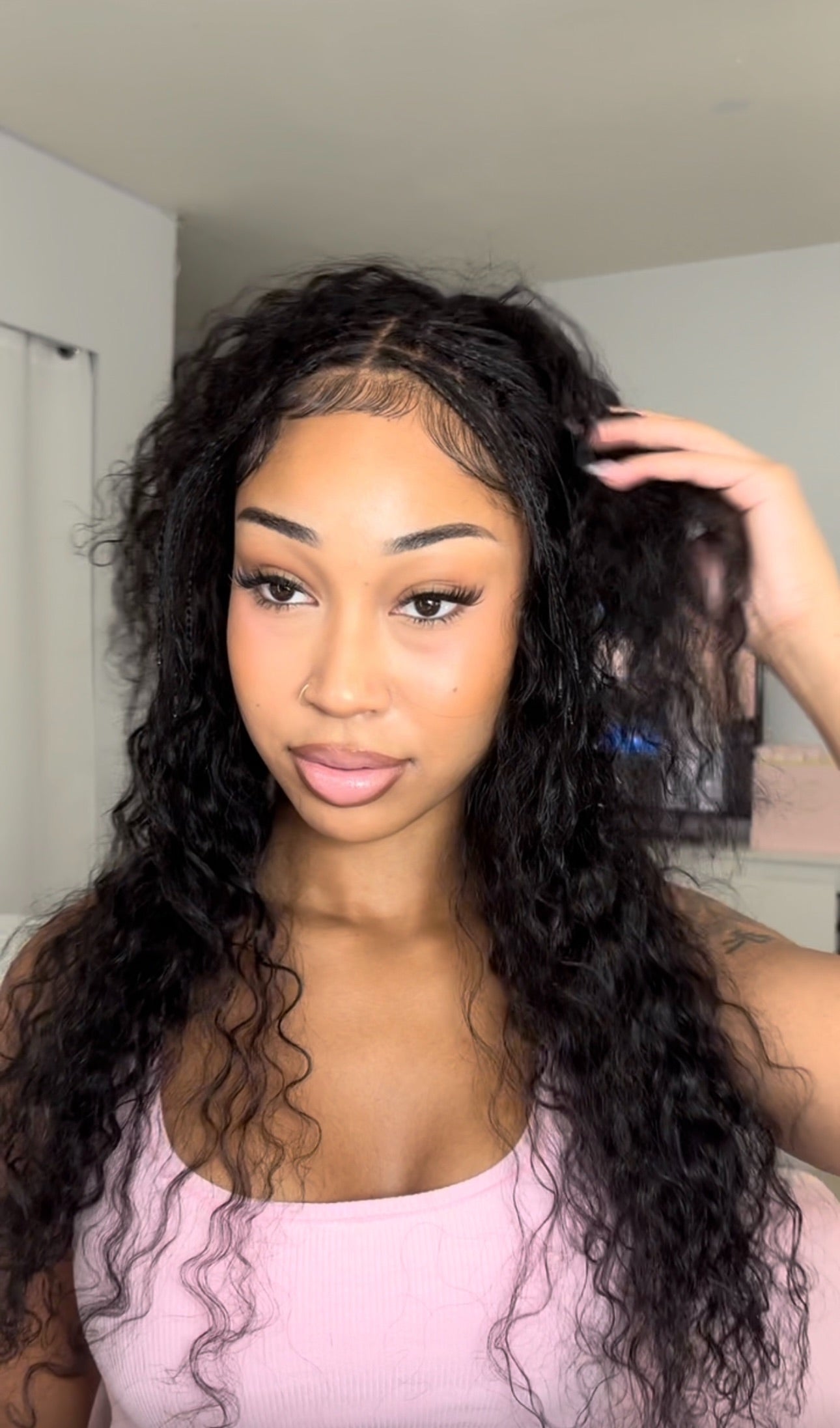 Front Braided wig 180% density human hair