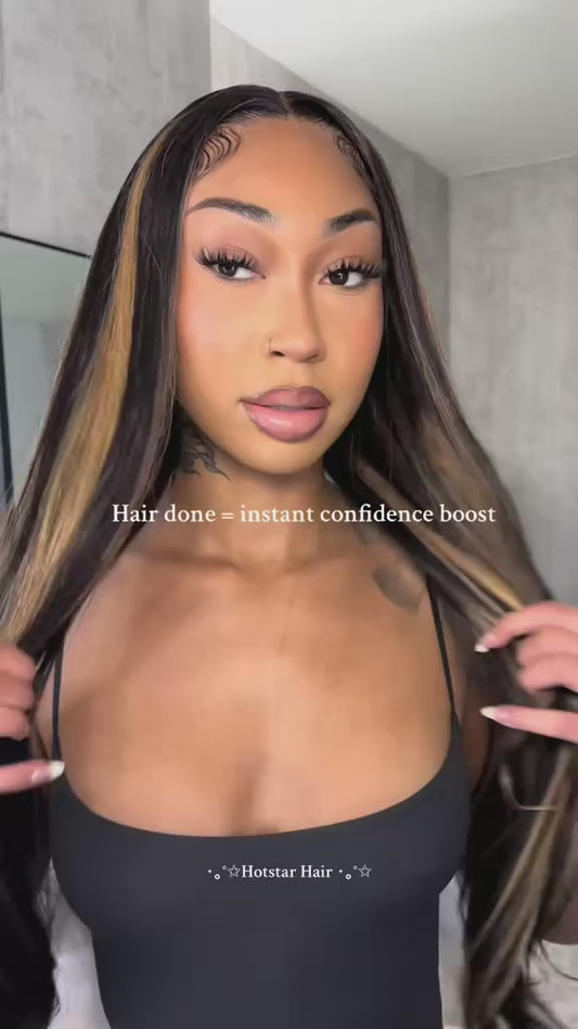 13x6 28 inch highlighted wig